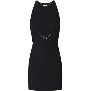 Elisabetta Franchi, Dames, Jurken, Zwart, Maat: L