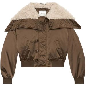 Marant étoile - Short Quilted Satin Coat Elisa - Gewatteerde Jas - Beige