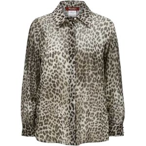 Max Mara, Dames, Blouses & Shirts, Bruin, Maat: XS Zijde,