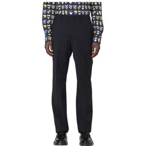 Fendi, Heren, Broeken, Blauw, Maat: L Wol,