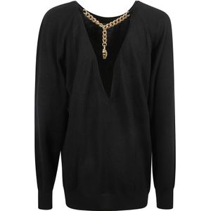 Moschino, Dames, Truien, Zwart, Maat: XS