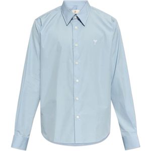 Ami Paris, Heren, Overhemden, Blauw, Maat: 2XL Katoen,
