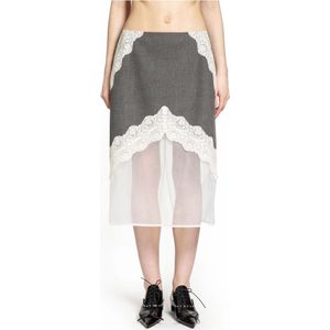 Jil Sander, Dames, Rokken, Grijs, Maat: 2XS Wol,