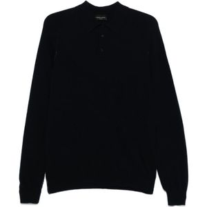 Roberto Collina, Heren, Tops, Blauw, Maat: 3XL Wol,