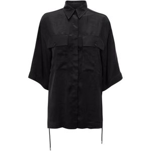 JW Anderson, Dames, Blouses & Shirts, Zwart, Maat: 2XS Viscose,