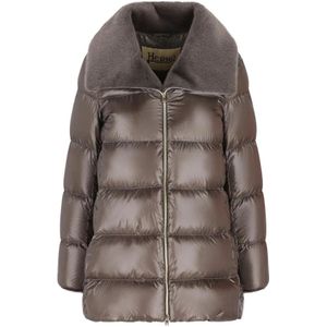 Herno, Dames, Jassen, Grijs, Maat: XL Leer,