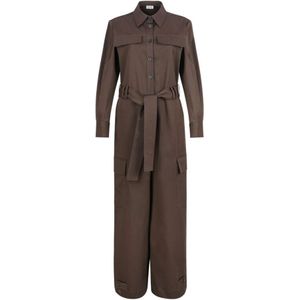 P.a.r.o.s.h., Dames, Jumpsuits & Playsuits, Bruin, Maat: XS Leer,