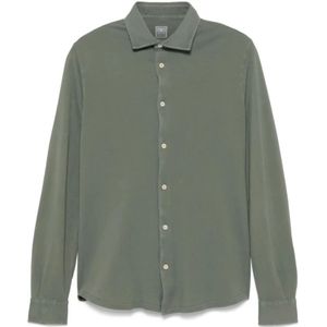 Fedeli, Heren, Overhemden, Groen, Maat: S Katoen,