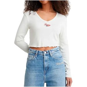Tommy Jeans, Dames, Tops, Wit, Maat: XS