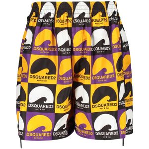 Dsquared2, Heren, Korte broeken, Veelkleurig, Maat: S Polyamide,