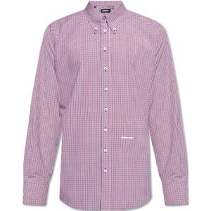 Dsquared2, Heren, Overhemden, Rood, Maat: M Katoen,