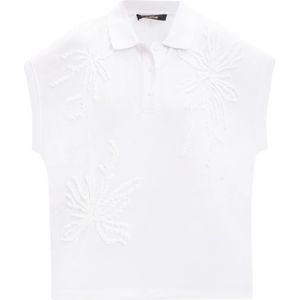 Twinset, Dames, Tops, Wit, Maat: XS Katoen,