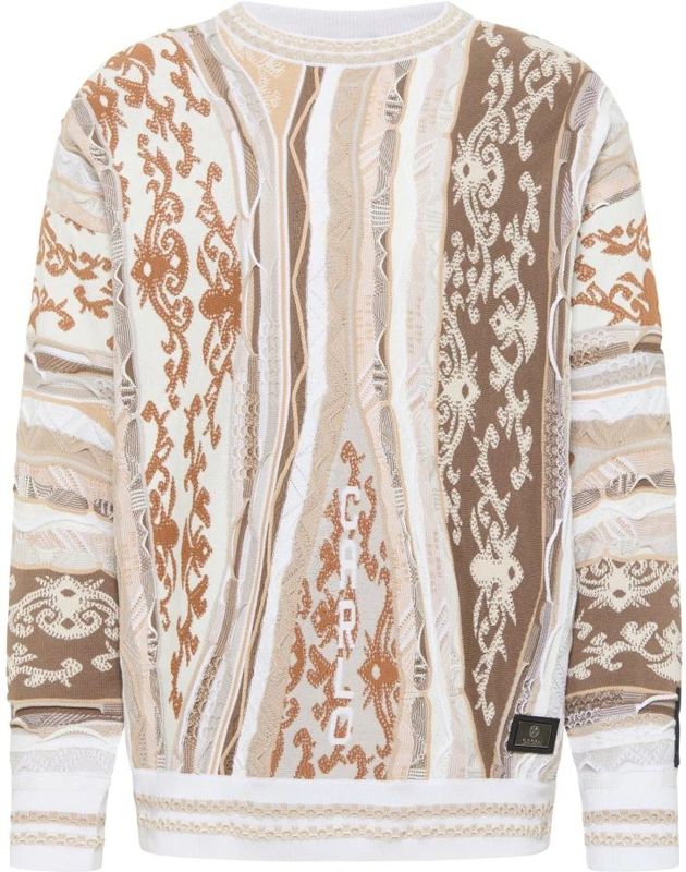 Carlo Colucci - Luxe Jacquard Gebreide Trui - Veelkleurig - Heren
