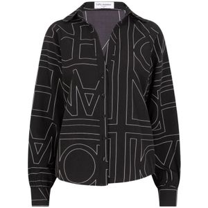 Lofty Manner, Dames, Blouses & Shirts, Zwart, Maat: XS Poliester,