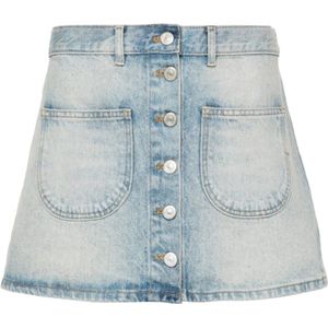 Courrèges, Dames, Rokken, Blauw, Maat: M Denim,