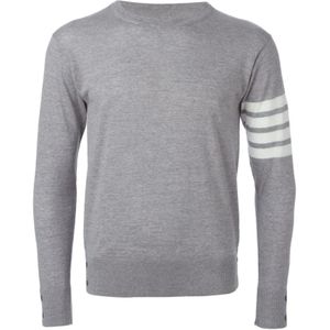 Thom Browne, Heren, Truien, Grijs, Maat: XL Wol,