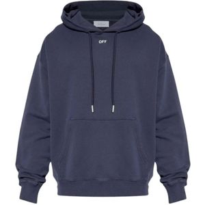 Off White, Heren, Sweatshirts & Hoodies, Blauw, Maat: M Katoen,