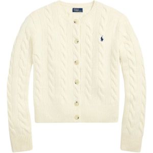 POLO RALPH LAUREN - Vest - Beige - Kabeltricot - Wol en Kasjmier