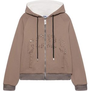 Gcds, Dames, Sweatshirts & Hoodies, Beige, Maat: M Katoen,