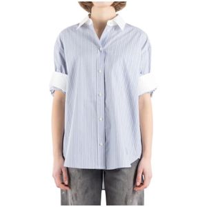Acne Studios, Dames, Blouses & Shirts, Blauw, Maat: XS Katoen,