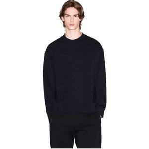 Armani Exchange, Heren, Sweatshirts & Hoodies, Zwart, Maat: L Katoen,