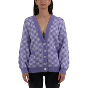 Alessandra Rich, Dames, Truien, Paars, Maat: 2XS Wol,