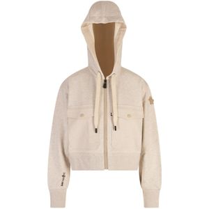 Moncler, Dames, Sweatshirts & Hoodies, Grijs, Maat: M Katoen,