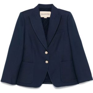 Valentino, Dames, Jassen, Blauw, Maat: L Leer,