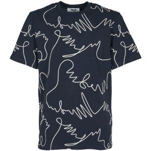 Msgm, Heren, Tops, Blauw, Maat: XL Katoen,