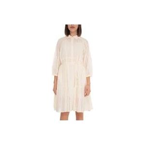 Woolrich Kanten jurk met Broderie Anglaise , White , Dames , Maat: S
