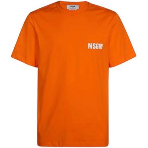 Msgm, Heren, Tops, Oranje, Maat: XS Katoen,