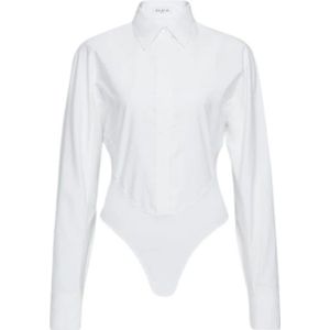 Alaïa, Dames, Tops, Wit, Maat: S Katoen,
