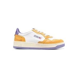 Autry Heldergele Modieuze Sneakers , Yellow , Heren , Maat: 40 EU