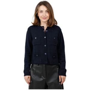 Weekend Max Mara, Dames, Truien, Blauw, Maat: S Katoen,