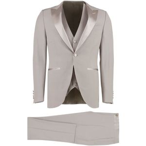 Canali, Heren, Pakken, Grijs, Maat: L Wol,