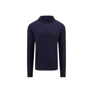 Peuterey Blauwe Gebreide Coltrui Sweater Aw23 , Blue , Heren , Maat: XL