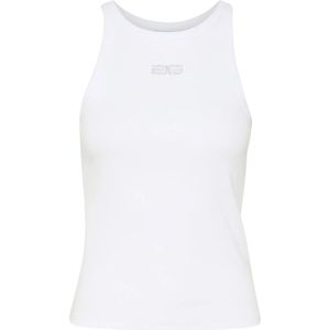 Gestuz - Rhinestone Logo Tank Top - Wit - Katoen