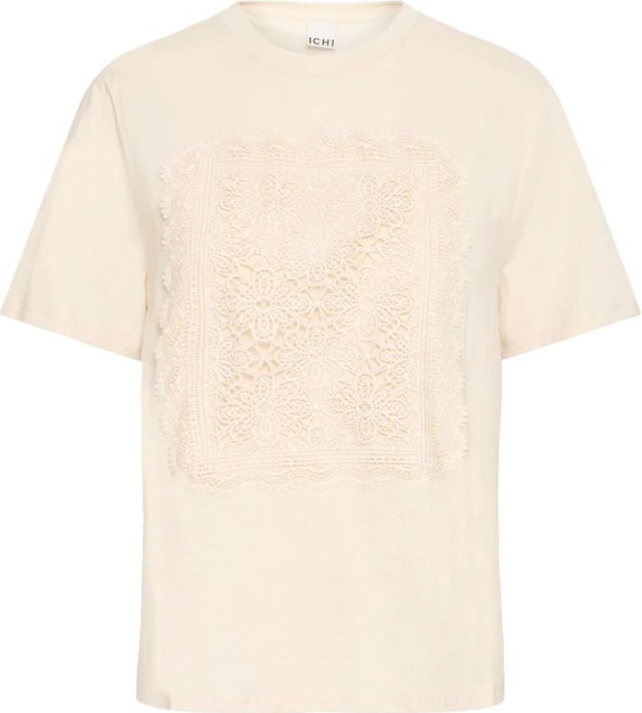 Ichi - Ihnayola Ss Tops & T-Shirts - Beige - Dames - Katoen