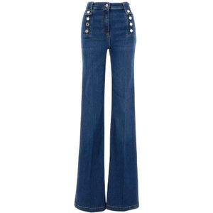 Elisabetta Franchi, Dames, Jeans, Blauw, Maat: W27 Katoen,