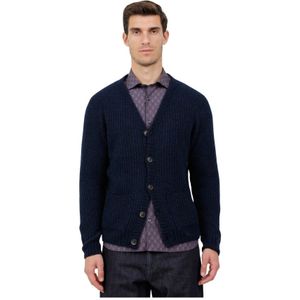 Irish Crone, Heren, Truien, Blauw, Maat: S Wol,