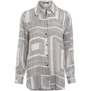 Marc Aurel, Dames, Blouses & Shirts, Grijs, Maat: XL Satijn,