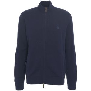 Polo Ralph Lauren, Heren, Sweatshirts & Hoodies, Blauw, Maat: M Leer,