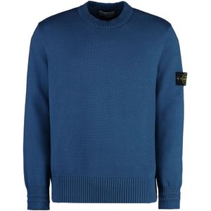 Stone Island, Heren, Truien, Blauw, Maat: 2XL Katoen,