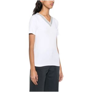 Peserico, Dames, Tops, Wit, Maat: XL Katoen,