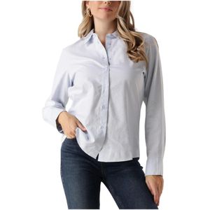 Tommy Hilfiger - Flag Embroidery Regular Fit Oxford Shirt - Blauw - Overhemden