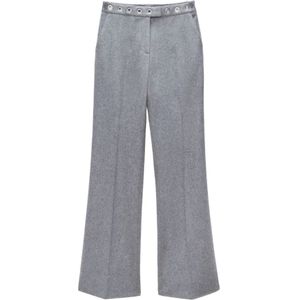 Msgm, Dames, Broeken, Grijs, Maat: S Zijde,