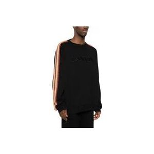 Lanvin Oversized Curb Fleece Sweatshirt , Black , Heren , Maat: S