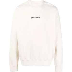 Jil Sander, Heren, Sweatshirts & Hoodies, Beige, Maat: L Katoen,