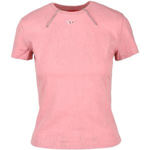 Diesel, Dames, Tops, Roze, Maat: XL Katoen,
