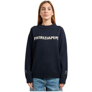 Patrizia Pepe, Dames, Truien, Blauw, Maat: S Wol,